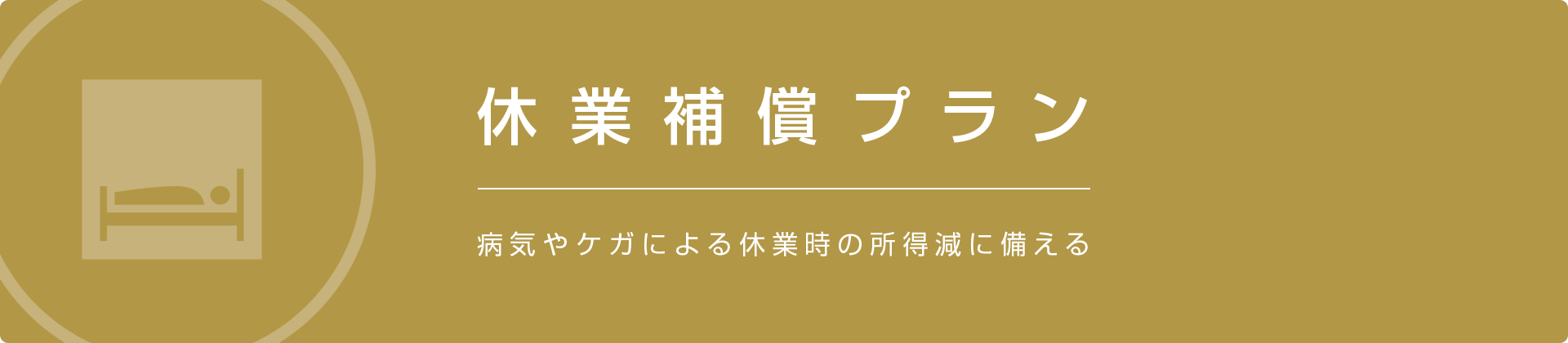 病気やケガの休業時の所得減に備える